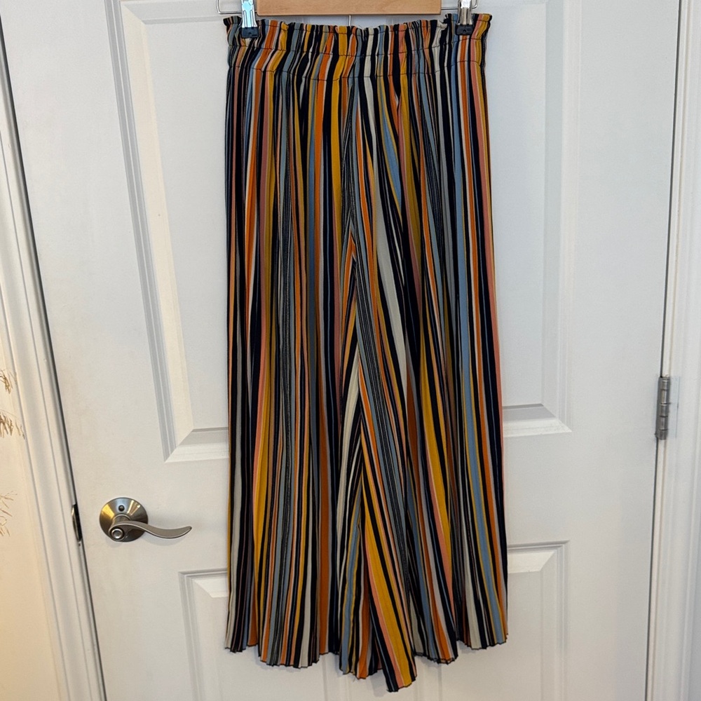 Bershka Multicolor Striped Wide Leg Pants